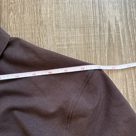Lululemon Stretch French Terry Snap Button Brown Overshirt Chest Pocket Size L - Picture 12 of 15